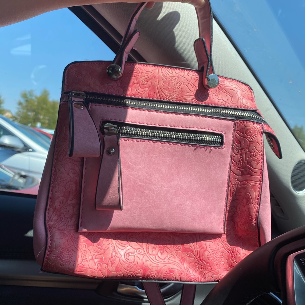 Vintage pink leather purse